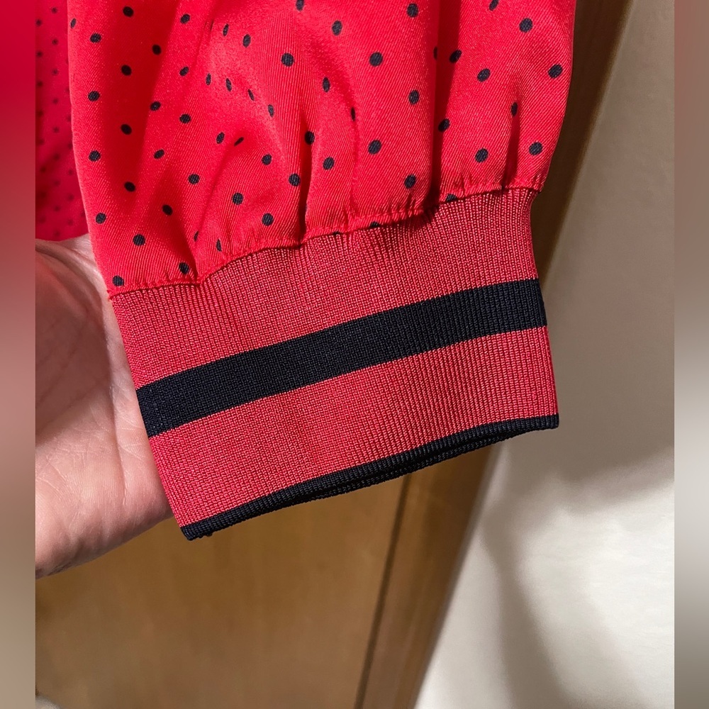Lauren Ralph Lauren Polka Dot Silky Top Pullover Red Navy Womens Plus Size 2X - Picture 6 of 8